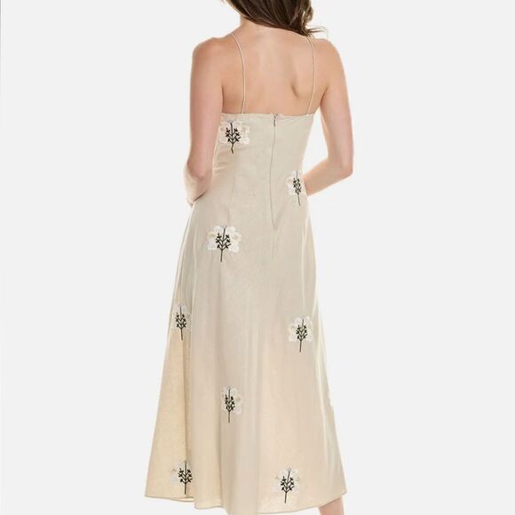 Sachin + Babi Cream Midi Dress with Floral Embroidery - Picture 8 of 16